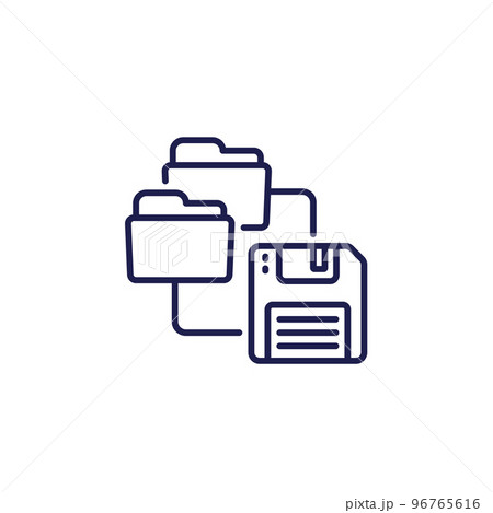 folders for backup line icon on white 96765616