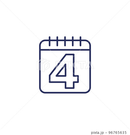 four-day week line icon, 4-day workweek four-day week line icon, 4-day workweek 96765635