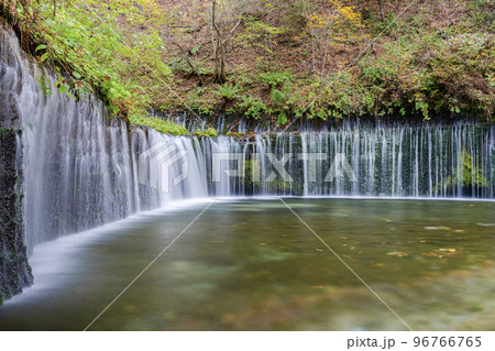 長野県軽井沢町　紅葉が見頃の観光スポット「白糸の滝」 96766765