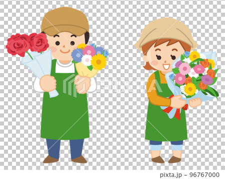 花屋の男女　フラワーショップ 96767000