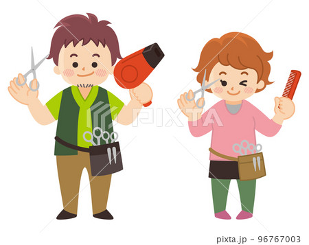 美容師の男女　理容師　スタイリスト 96767003