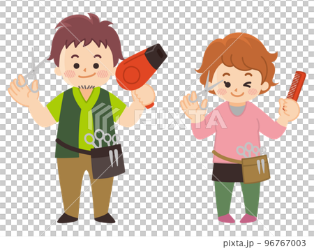 美容師の男女　理容師　スタイリスト 96767003