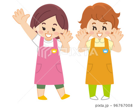 手を振る保育士の女性 96767008