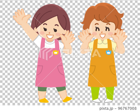手を振る保育士の女性 96767008