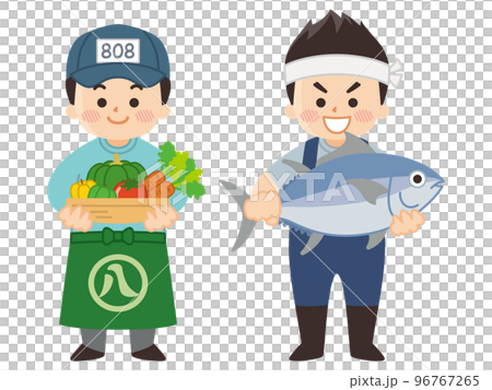 賣蔬菜的蔬菜水果商 賣金槍魚的魚販 96767265