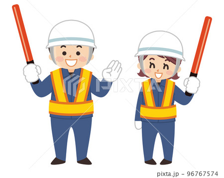 誘導する警備員 ヘルメット 若者 誘導する警備員 ヘルメット 若者 96767574