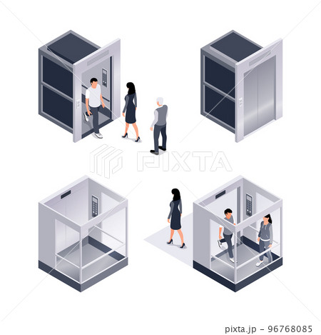 Isometric Elevator People Set Isometric Elevator People Set 96768085
