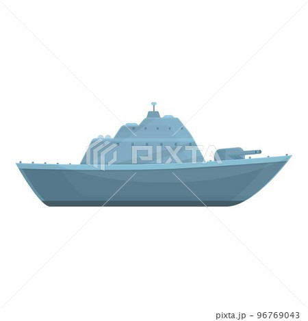Marine warship icon cartoon vector. Military ship. Fleet force 96769043