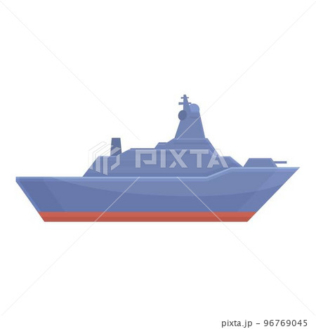 Fleet warship icon cartoon vector. Military ship. War boat 96769045