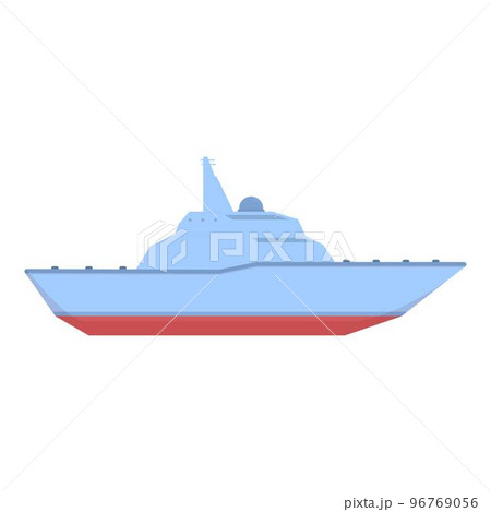 Military boat icon cartoon vector. Navy ship. Sea army 96769056