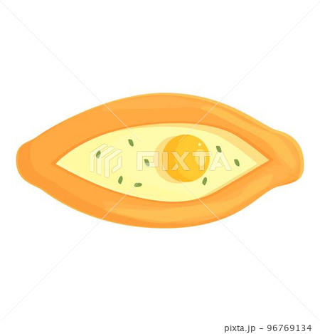 Georgian khachapuri icon cartoon vector. Bread cuisine. National food Georgian khachapuri icon cartoon vector. Bread cuisine. National food 96769134