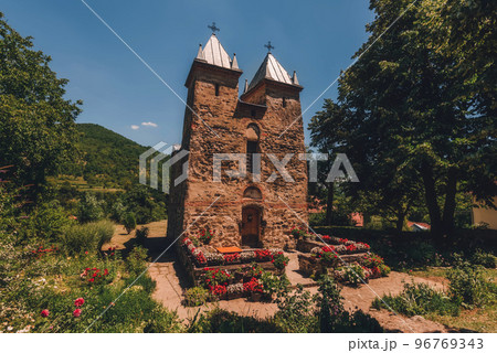 Holy Mother of God Church in Flower Garden 96769343