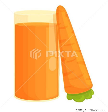 Carrot juice glass icon cartoon vector. Label menu. Diet food 96770052