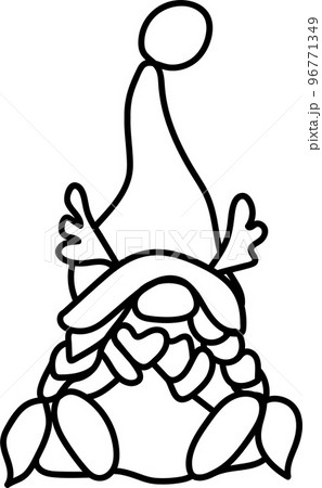 SVG Christmas gnomes. Cute Ornament.  Quote for Happy Holidays. Perfect for post cards, invitation, t-shirt, posters, party decoration, mug decor, home decoration. Cute scandinavian gnomes. Snow flake 96771349