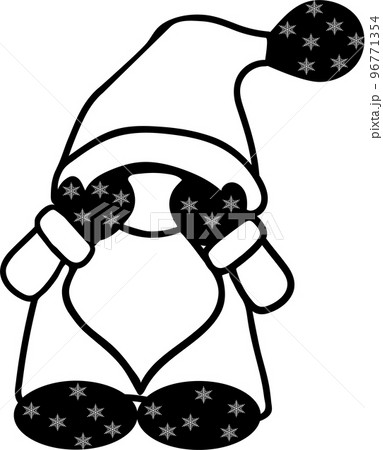 SVG Christmas gnomes. Cute Ornament.  Quote for Happy Holidays. Perfect for post cards, invitation, t-shirt, posters, party decoration, mug decor, home decoration. Cute scandinavian gnomes. Snow flake 96771354