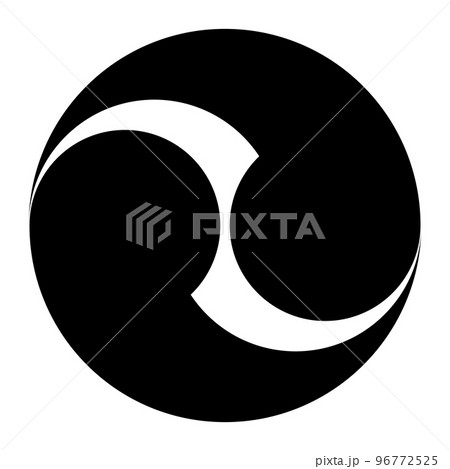 Black Japanese Futatsudomoe on a transparent background 96772525