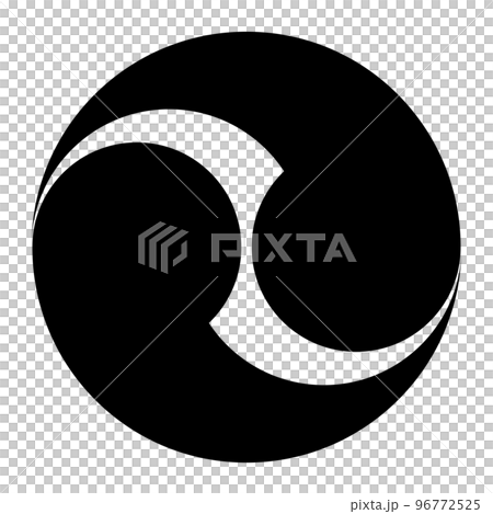 Black Japanese Futatsudomoe on a transparent background Black Japanese Futatsudomoe on a transparent background 96772525