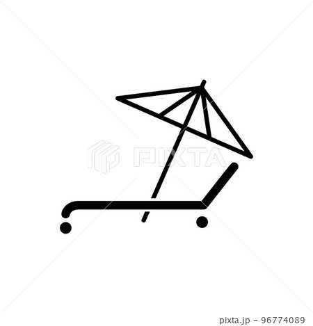 Parasol with deckchair icon Parasol with deckchair icon 96774089