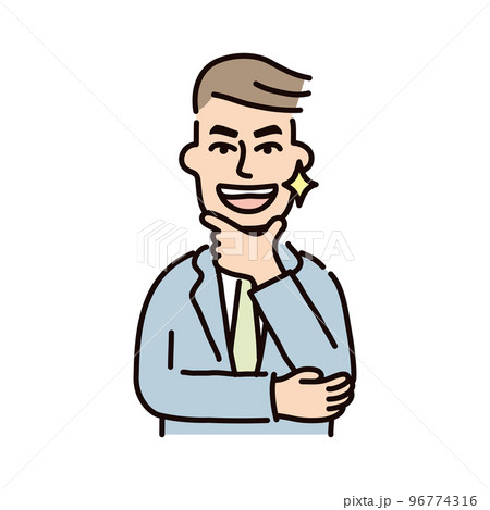 ビジネス_人物_男性_スーツ_上半身_ポーズ_イケメン 96774316