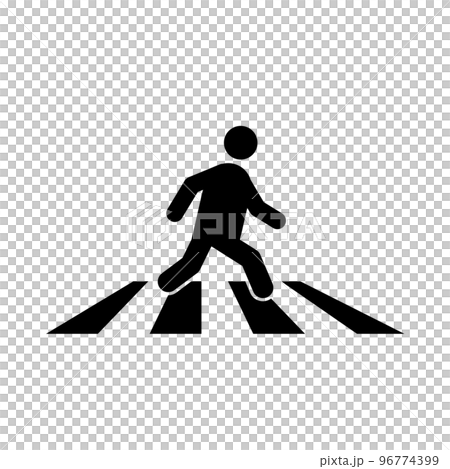 man walking on pedestrian crossing icon 96774399