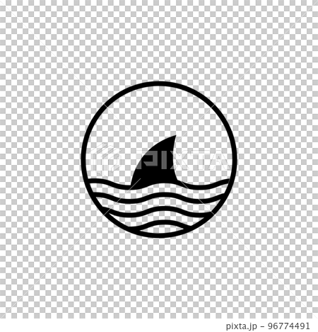 Beware of sharks warning icon sign 96774491