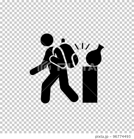 Beware of your backpack museum icon symbol 96774493