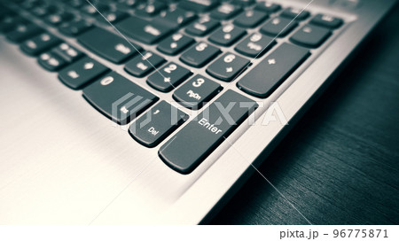Laptop keyboard. Close-up of modern laptop keyboard. Selective focus Laptop keyboard. Close-up of modern laptop keyboard. Selective focus 96775871