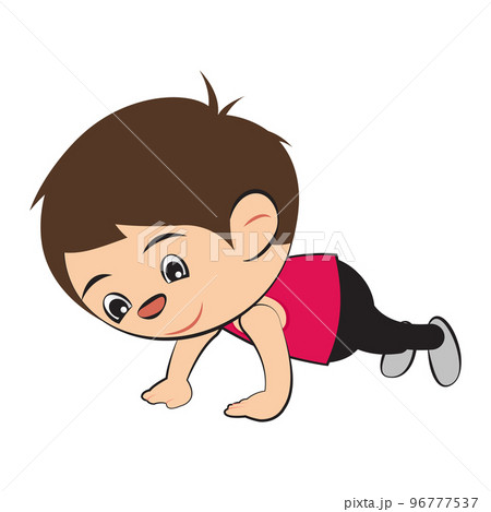 Clipart of cartoon version of man work out by pushups Clipart of cartoon version of man work out by pushups 96777537