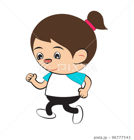 Clipart of cartoon version of woman work out by running Clipart of cartoon version of woman work out by running 96777543