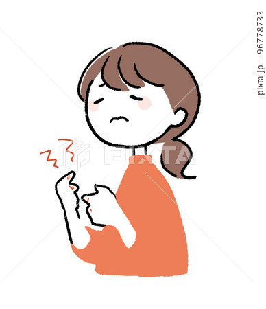 手にケガをした女性 手にケガをした女性 96778733