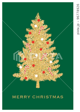 ゴールドのクリスマスツリーの背景イラスト 96778926