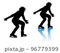 男子フィギュアスケーターのシルエット(スケーティング・黒バージョン) 96779399