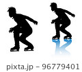 男子フィギュアスケーターのシルエット(スケーティング・黒バージョン) 96779401