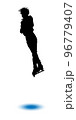 男子フィギュアスケーターのシルエット(ジャンプ・黒バージョン) 96779407