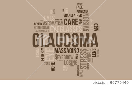 Glaucoma world cloud background. Health awareness Vector illustration design concept. Glaucoma world cloud background. Health awareness Vector illustration design concept. 96779440