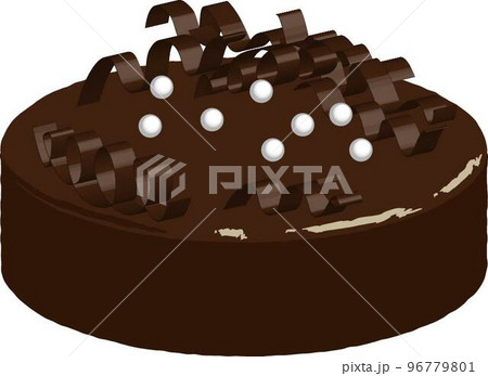 シンプルなチョコレートケーキイラスト 96779801