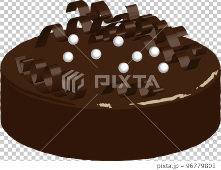 simple chocolate cake illustration 96779801