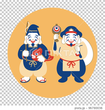 商売繁盛の神様、恵比寿様と五穀豊穣の神様、大黒天 96780036