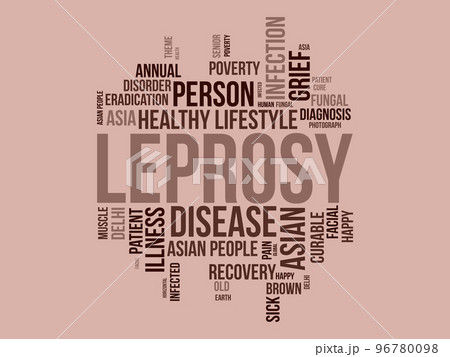 Leprosy world cloud background. Health awareness Vector illustration design concept. 96780098