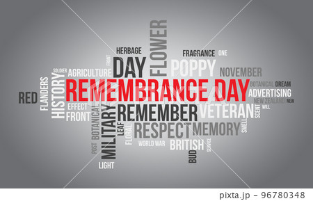 Remembrance Day world cloud background. Federal awareness Vector illustration design concept. 96780348