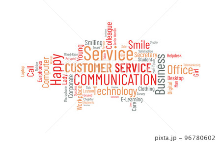 Customer Service world cloud background. Careers awareness Vector illustration design concept. 96780602