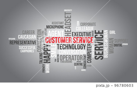 Customer Service world cloud background. Careers awareness Vector illustration design concept. 96780603
