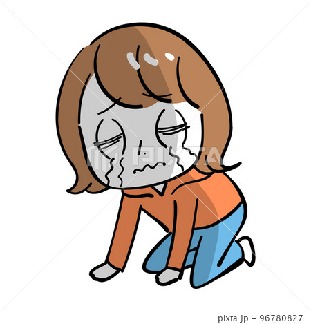 女性　大泣き 96780827