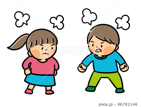 喧嘩をしている2人の子供 96781146