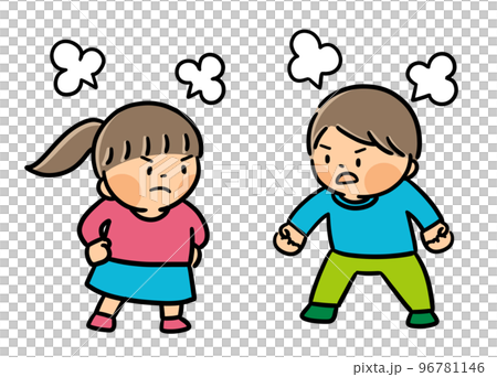 喧嘩をしている2人の子供 96781146