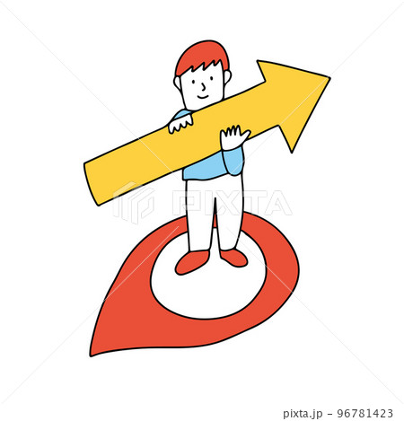 現在地からステップアップ、スキルアップ、成長を目指す人物のイラスト 96781423