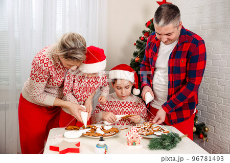 Children chef concept. Kids baking Christmas cookies. Santa helper. Children chef concept. Kids baking Christmas cookies. Santa helper. 96781493
