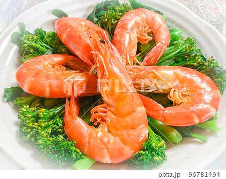 中国家庭料理・白灼蝦(茹で海老) 中国家庭料理・白灼蝦(茹で海老) 96781494
