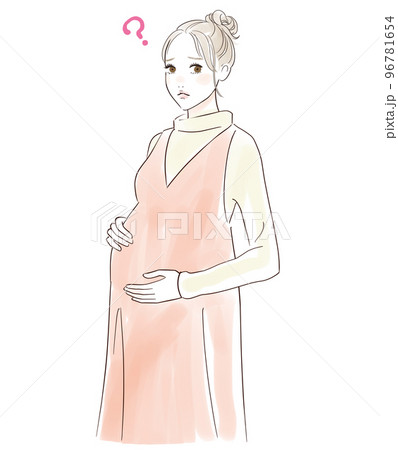 疑問を持つ妊婦さん 96781654