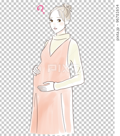 疑問を持つ妊婦さん 96781654